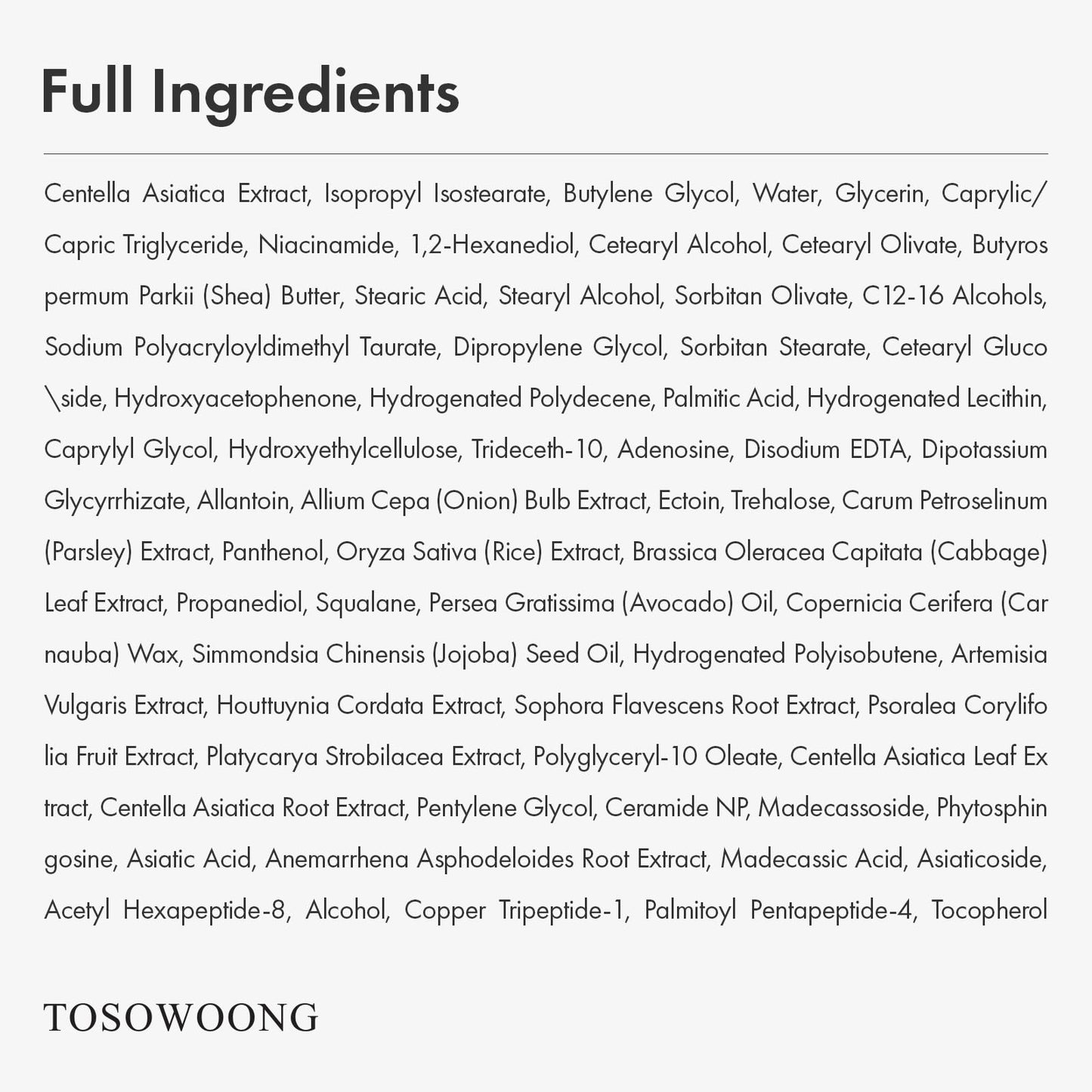TOSOWOONG Adenosine Cica Cream, 520,000ppm Centella Asiatica, Redness Reducing for Oily and Dry Skin Moisturizer, Barrier Cream with Niacinamide and Panthenol, Korean Skincare, 100ml, 3.38 fl. oz.