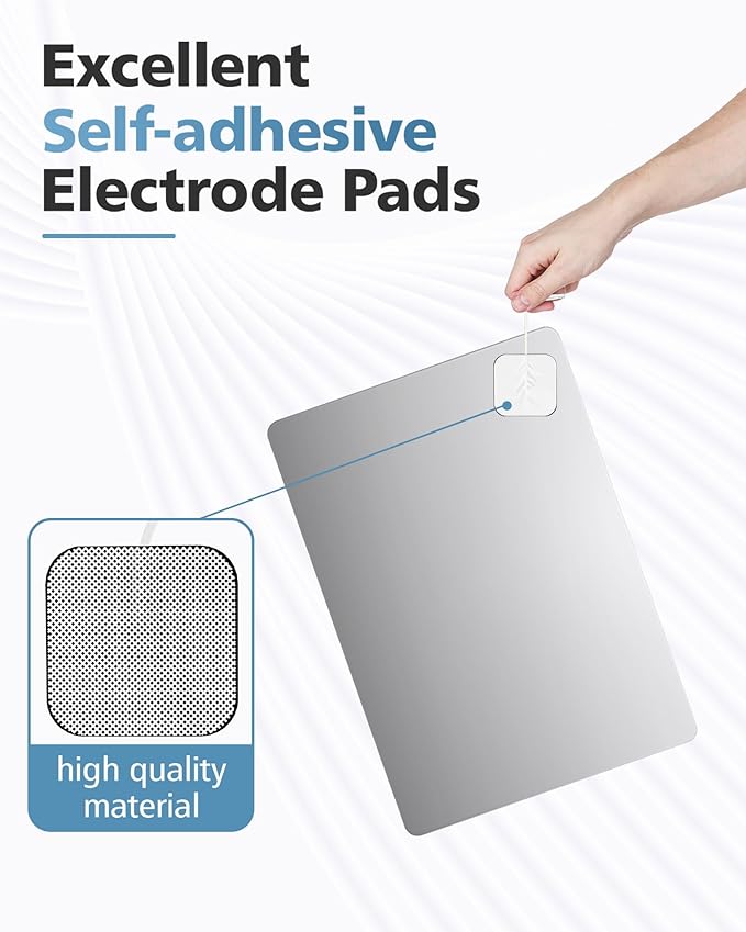 20PCS TENS Unit Electrode Pads 2x2 with Reusable Self-Adhesive Performance, Replacement Pads Compatible with TENS 7000/3000, AUVON, Neocarbon, TENKER, Eelectrode Pads Use 2mm Lead Wires (White)