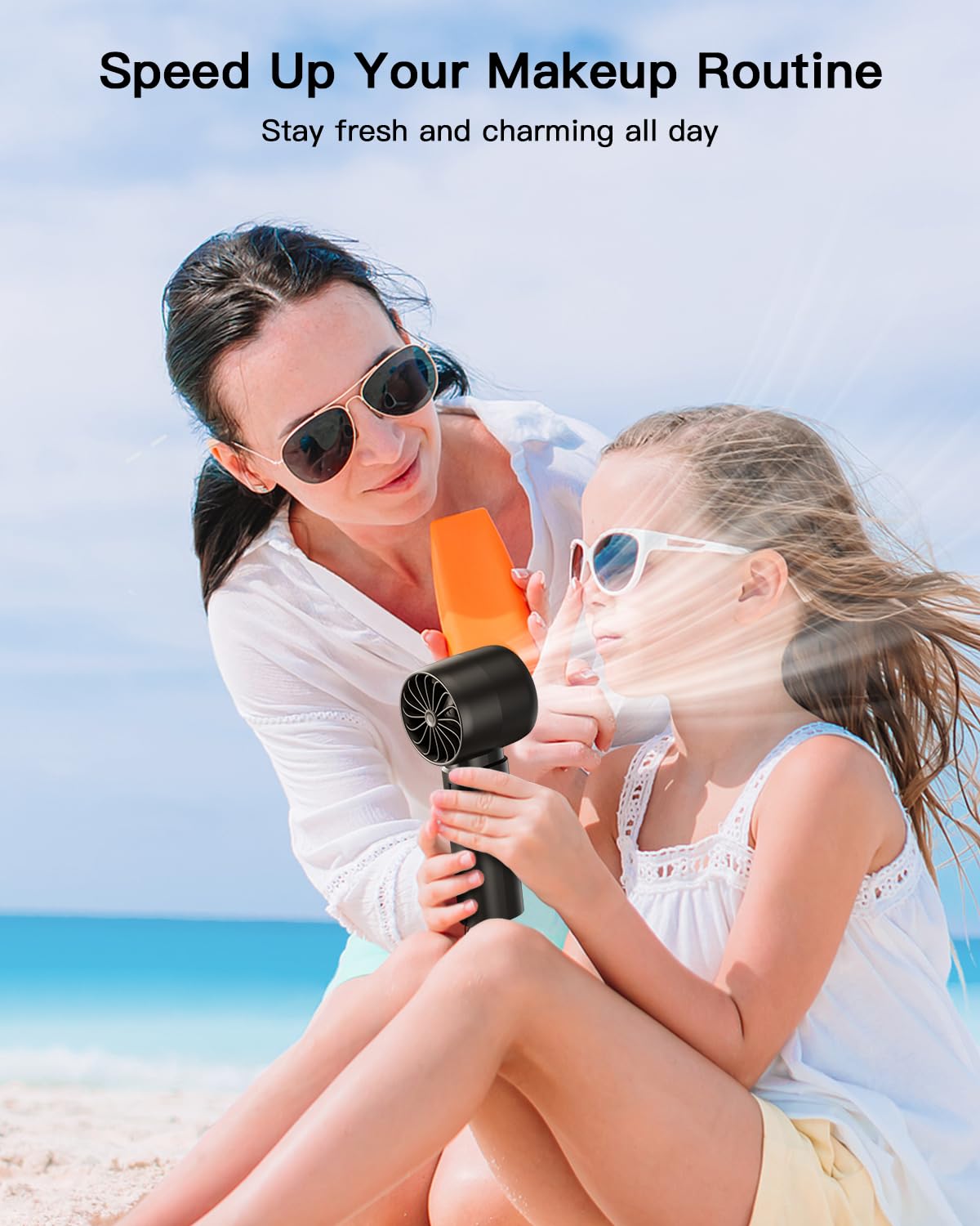 coldSky Portable Handheld Turbo Fan,5 Speeds High Speed Personal Fan With Digital Display,4000mAh Rechargeable Small Fans Max 12Hrs Cooling Fans For Outdoor, Travel Essentials