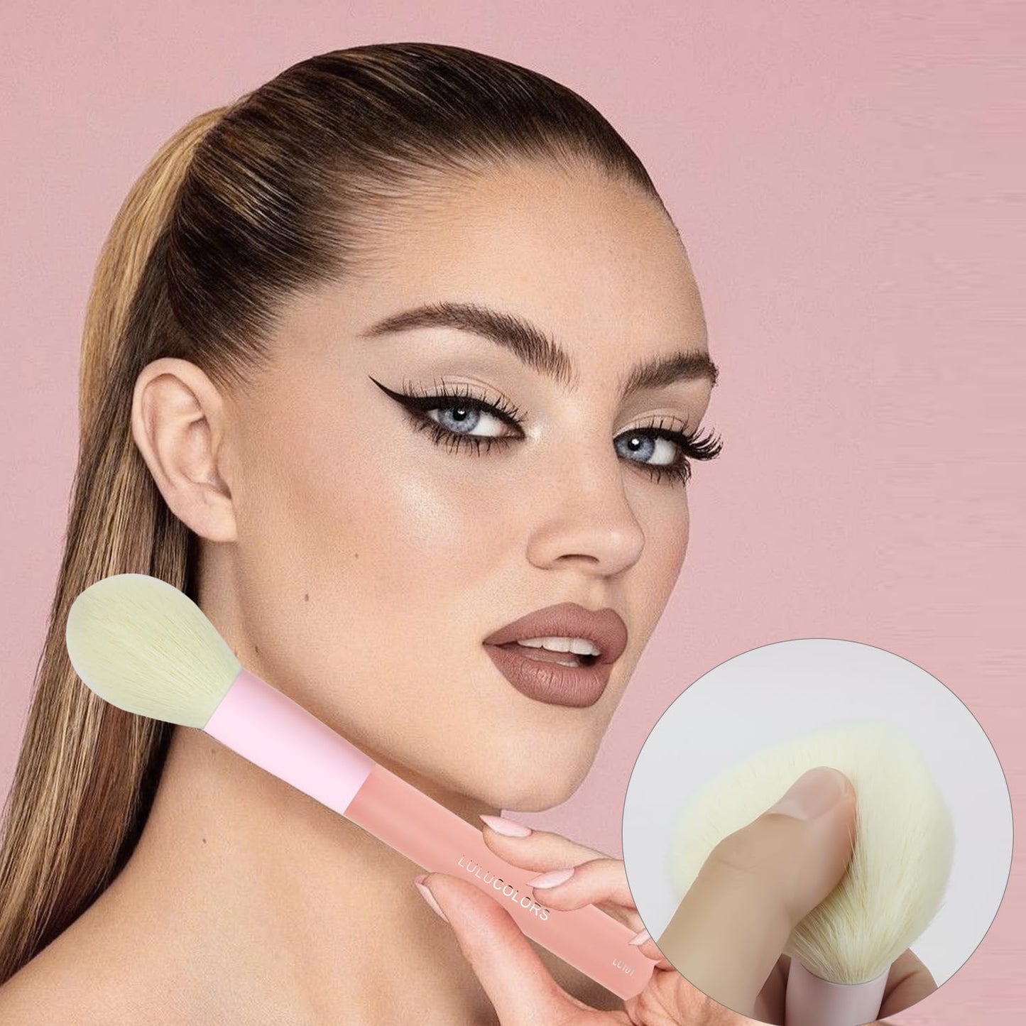 LULUCOLORS 18-Pcs Makeup Brush Set for Beginners - Travel-Friendly with Soft Arthritis-Friendly Handles & Non-Shedding Bristles | Includes Storage Bag, Eyeshadow Brushes & Sponges (Multi-Color)