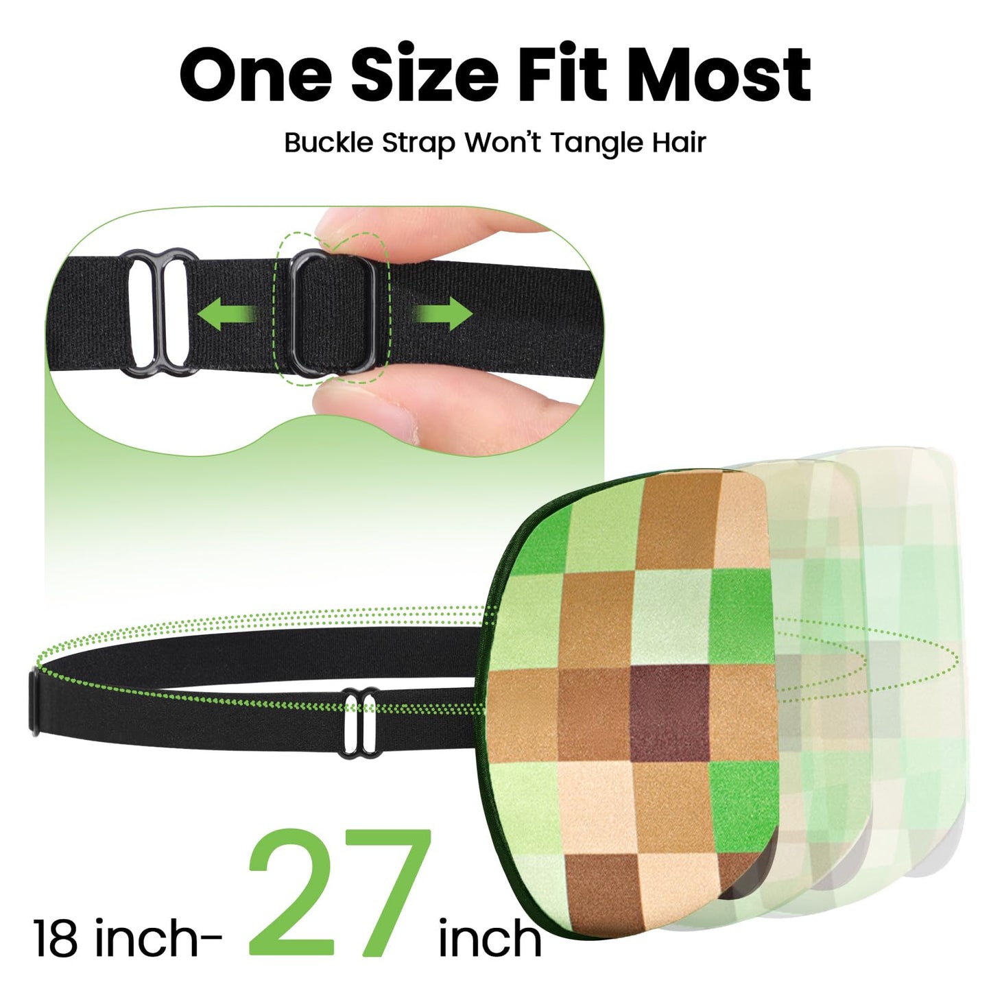 2 Pcs Sleep Mask for Kids Boys, Silk Eye Covers for Sleeping, Adjustable Strap & Light Blocking Design, Adult Children's Bedtime Blindfold for Travel and Home Use (My World)