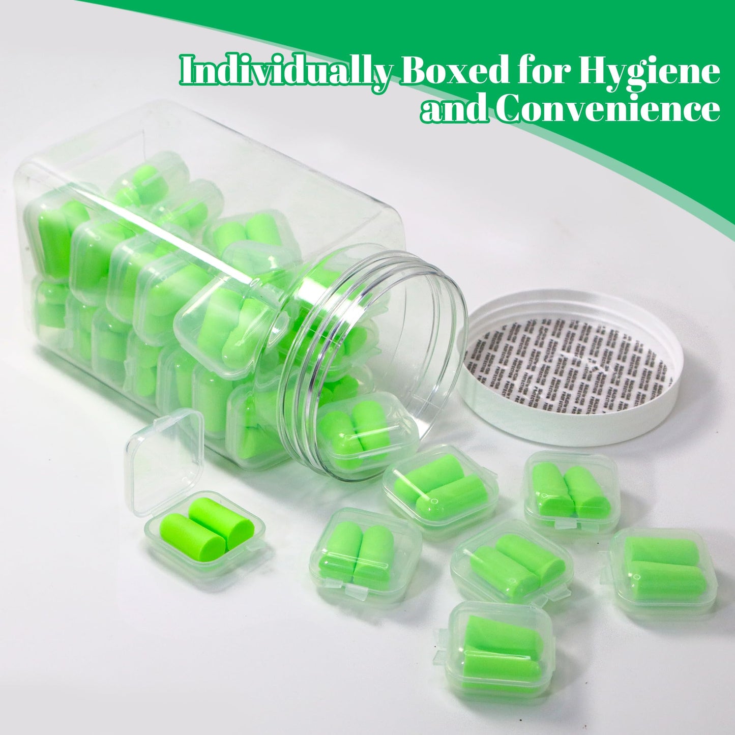 Calmi Ear Plugs for Sleeping Noise Reduction, 33dB NRR - 32 Pairs with Individual Cases, Earplugs for Snoring, Travel, Work, Concerts, Studying