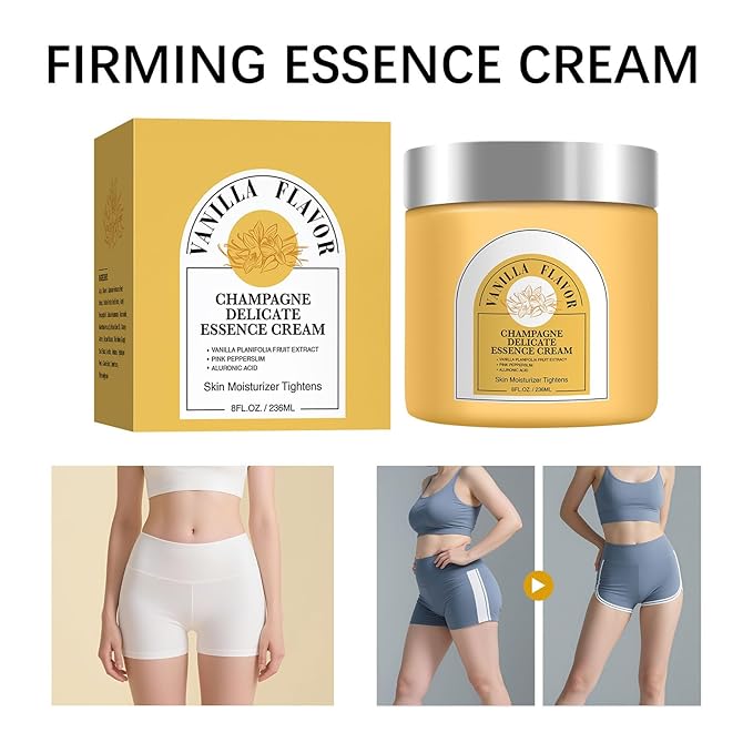 Champagne Lift Body Creme, Anti-Aging Skin Tightening with Lifting Formula, Deep Hydrates Dry Skin Arms & Legs. (Vanilla Flavour)