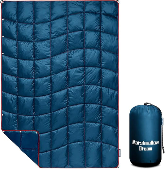 Camping Blanket, Packable Puffy Blanket Down Alternative Blanket Lightweight Windproof Water Resistant for Outdoors,Hiking, Backpacking,Beach,Car,Picnic,Stadium 39x55in