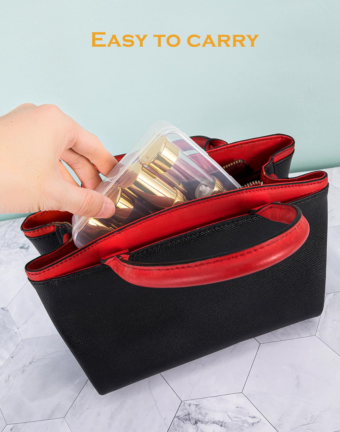 XQNCBY Gold 15ML Airless pump bottle Toiletries Travel Size containers mini makeup bottle Dispenser with Box Reusable empty cosmetic packaging bottles (0.5 oz/15 ml, 4 Packs)