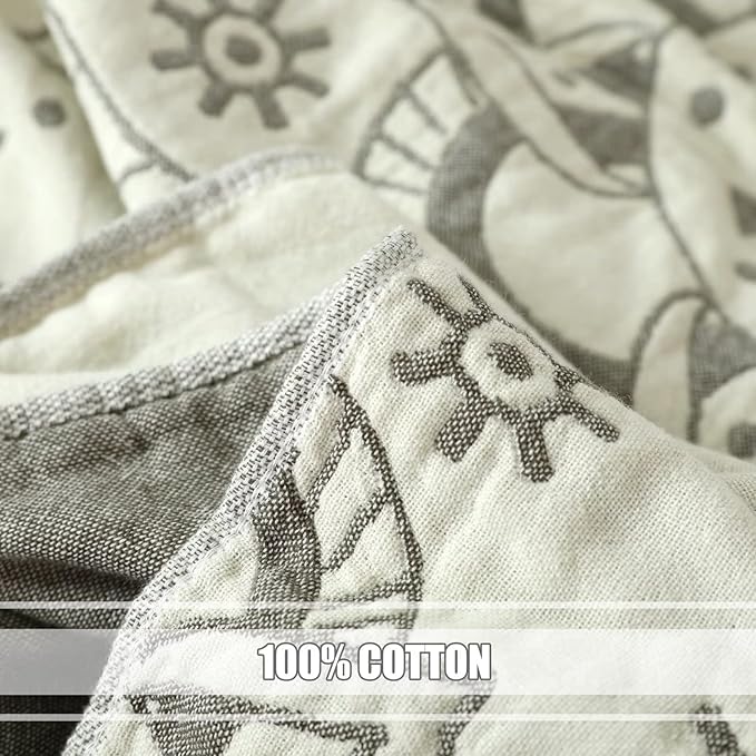 Boho Throw Blanket for Bed 100% Cotton Ultra Soft Rustic Quilt Fall Blanket Geometric Mandela Printed Farmhouse Decor Bed Blankets,80"×90" All Season Rustic Throw for Sofa Couch Chair