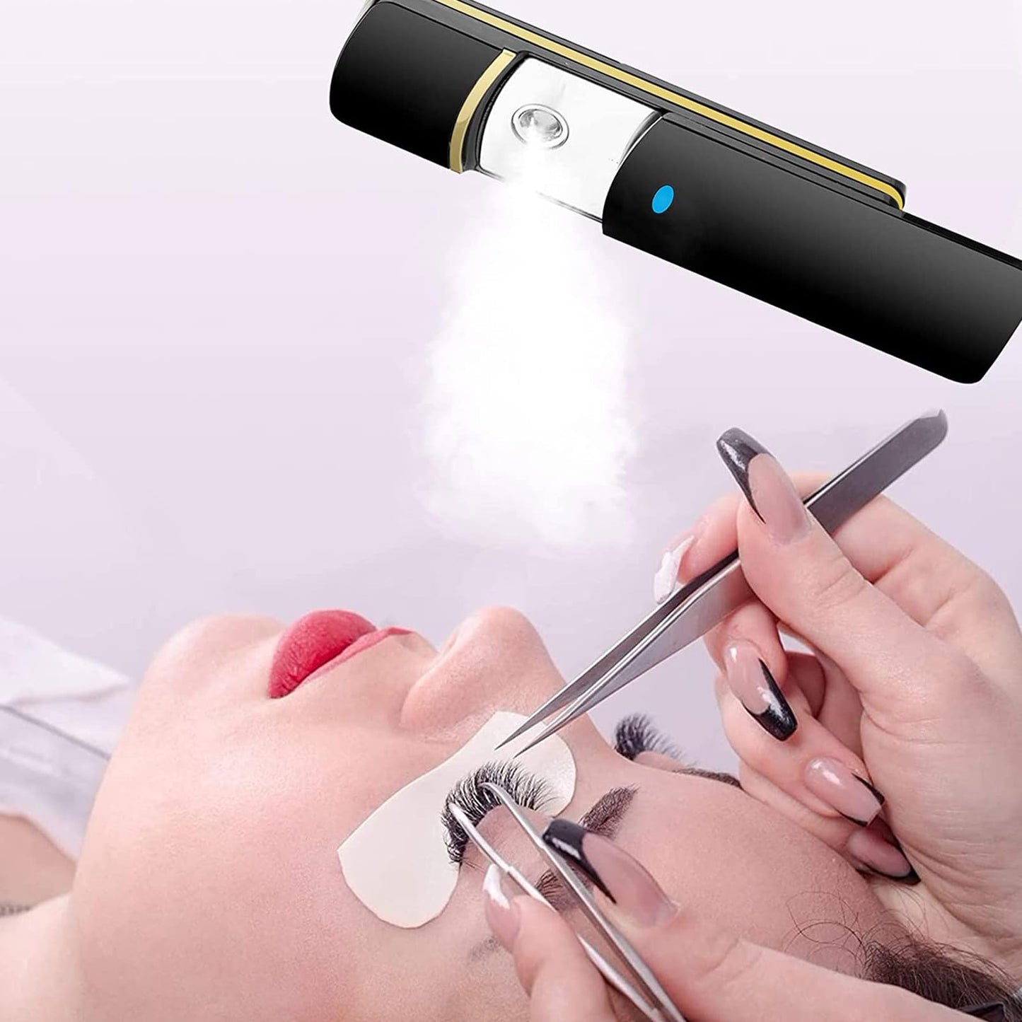 Kingsmile Nano Face Mister, Premium Nano Facial Mister for Refreshing Feeling, Lonic Nano Sprayer for Hydrating Skin, Portable Mini Face Mister,Professional Lash Mister for Eyelash Extensions (Black)