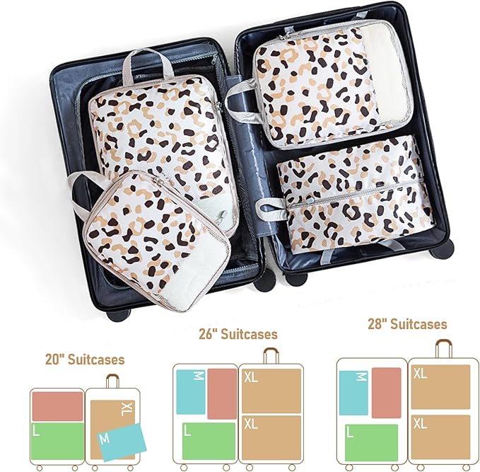 4-Piece Packing Cube Set - Lightweight Luggage Organizers for Travel, Vacation and Suitcases - Durable Accessories with Compression