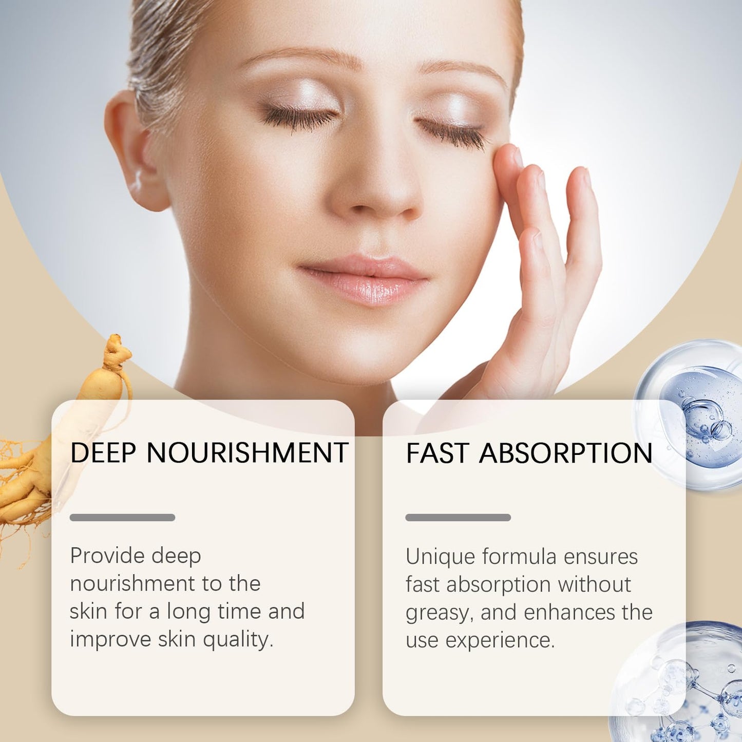 gcdat Ginseng Rejuvenating Cream, Concentrated Ginseng Cream With Ginseng Essence & Hyaluronic Acid for Wrinkles & Deep Hydration - 2.12 Oz- Lightweight Daily Face Moisturize, Nourish & Smooth