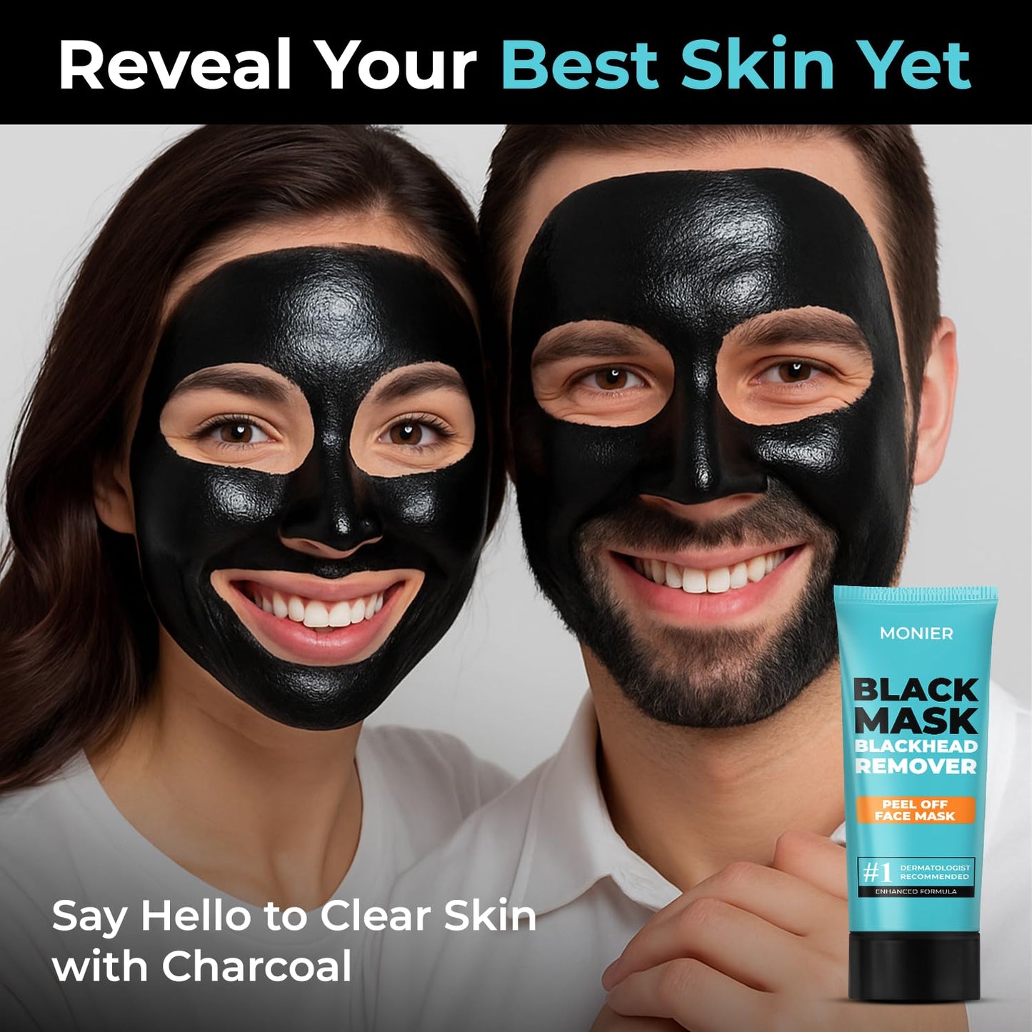 Blackhead Remover Mask | Charcoal Peel Off Face Mask for Women & Men | Deep Pore Cleansing Black Head Remover for Face & Nose
