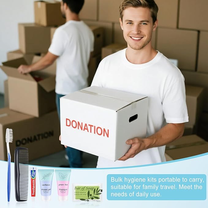 Homeless Hygiene Kit for Donations,Bulk Basic Toiletry Kits Care Package Supplies in Zip Pouch,Homeless Kits Travel Toiletry Bulk for Homeless Shelters Charity Men Women (pack of 50)