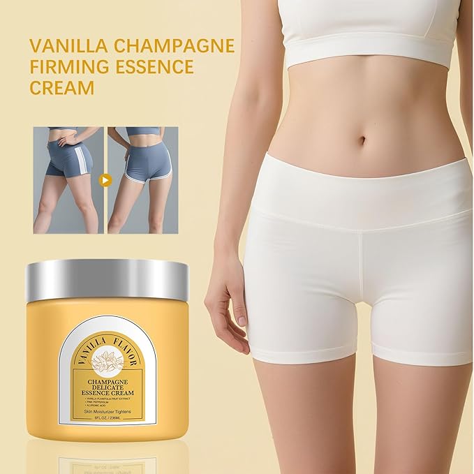 Champagne Lift Body Creme, Anti-Aging Skin Tightening with Lifting Formula, Deep Hydrates Dry Skin Arms & Legs. (Vanilla Flavour)