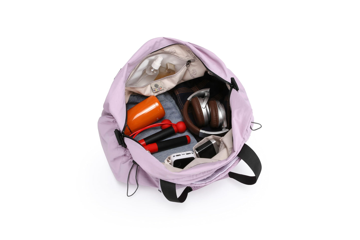 Large Capacity Folding Travel Bag, Expansion Travel Duffel Bag with Dry and Wet Separation, Portable Waterproof Carry on Bag Overnight Bag for Women and Man (Purple)