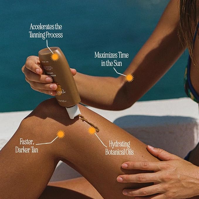 Browning Lotion - Sun Tanning Accelerator with Kukui Nut, Argan, and Coconut Oils - Botanical Formula for Dark Tan - 150 mL