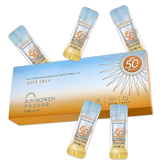 30PCS Mini Sunscreen, SPF50+ PA+++ Travel Size Sunscreen, Lightweight & Non-Greasy, Waterproof - Perfect for Party, Outdoor, Vacation, Daily Use