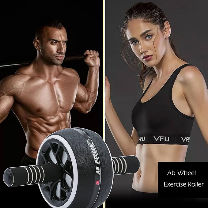 AB Wheel Roller, Exercise Abdominal Wheel Fitness for Gym & Home, Work-out Strength-Training Equipment with Knee Pad