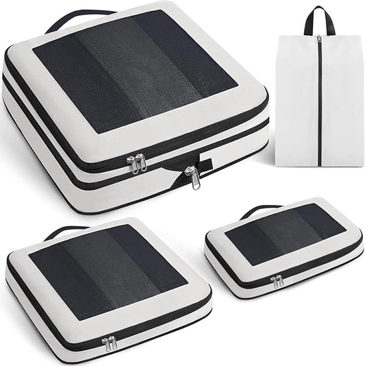 8 Set/6 Set/4 Set Compression Packing Cubes for Travel, Lightweight Vacation Travel Essentials, Travel Accessories for Suitcase Organizer Bags Set, Durable Luggage Organizer