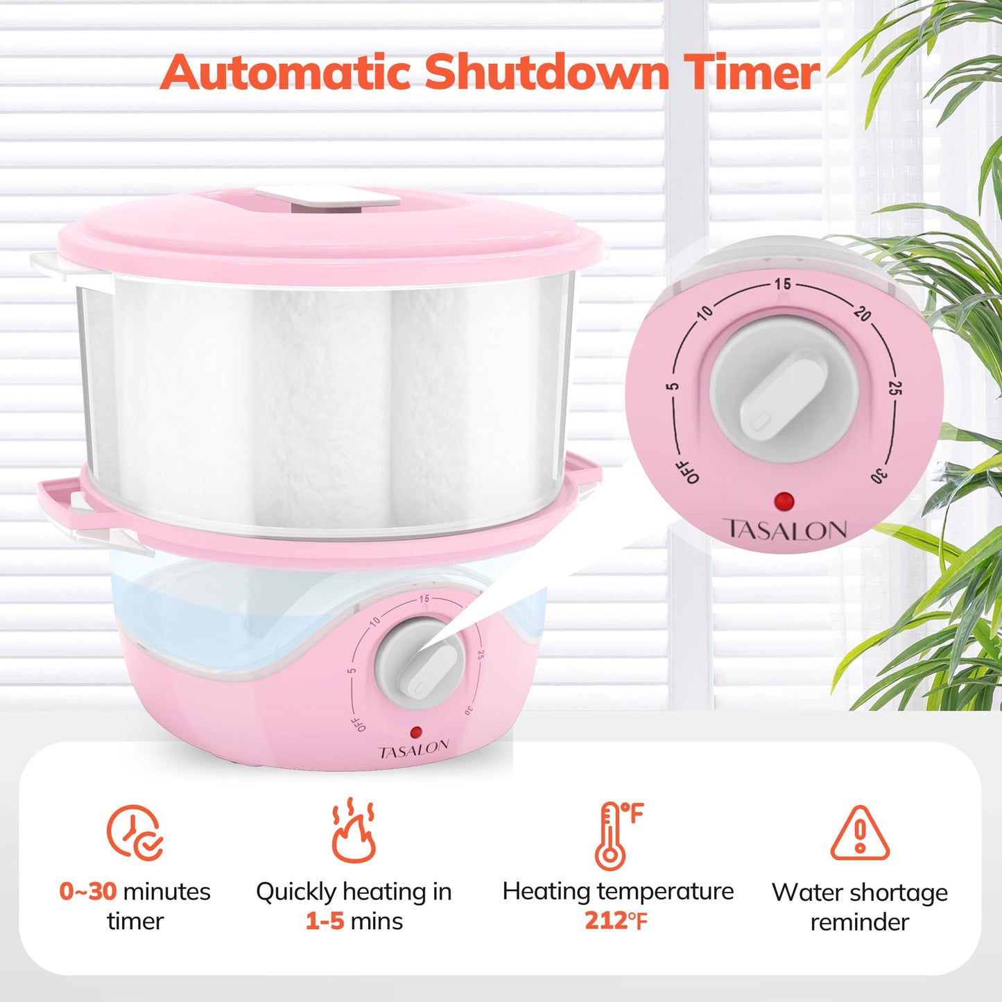 TASALON Pink Hot Towel Steamer for Facials, 5-Min Quick Heating Towel Warmer Machine, Portable Spa Salon Equipment with Aromatherapy for Massage