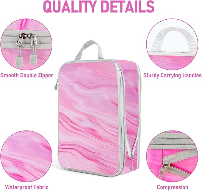 4-Piece Packing Cube Set - Lightweight Luggage Organizers for Travel, Vacation and Suitcases - Durable Accessories with Compression