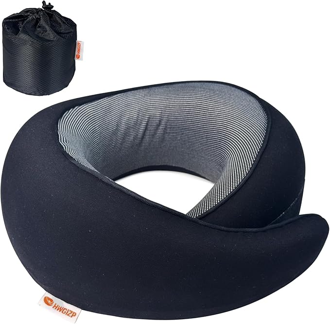 Travel Pillow | High-Density Memory Foam Pillow with 360° Surround Support. Ergonomically Designed. Ideal for Airplane Travel and Home Use.
