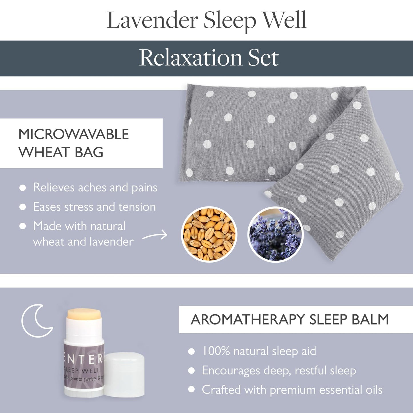 Scentered Lavender Heating Pad & Microwavable Neck Wrap – Aromatherapy Neck Pillow & Sleep Balm Gift Set – Pain Relief for Muscle Aches, Shoulders & Back – Heat Pack & Essential Oil Roll On for Sleep