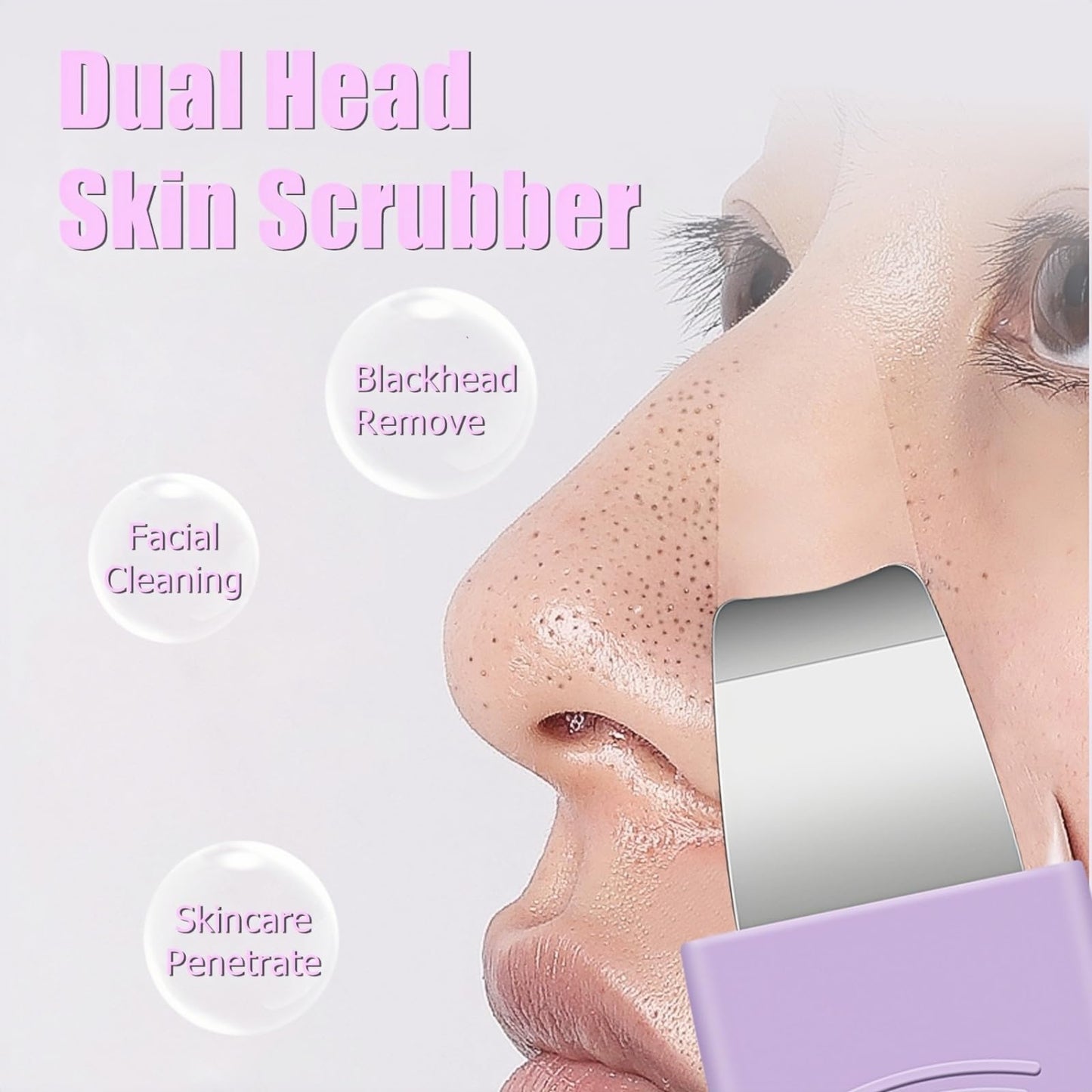 Blackhead Remover & Pimple Extractor Kit Dual-Ended Skin-Friendly Design for Sensitive Skin Professional Pore Cleanse & Acne Home Facial Care Tools with Stainless Steel Scraper (Purple-with Needle)