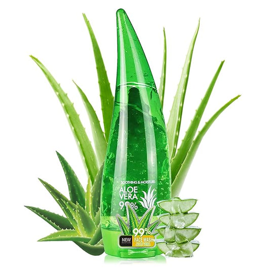 Aloe Vera Gel for Face and Body,Hydrating Organic Aloe Vera Gel,Cooling Body Cream for After Sun Skincare,Non-Sticky Face Moisturizer, 9.15 Fl Oz