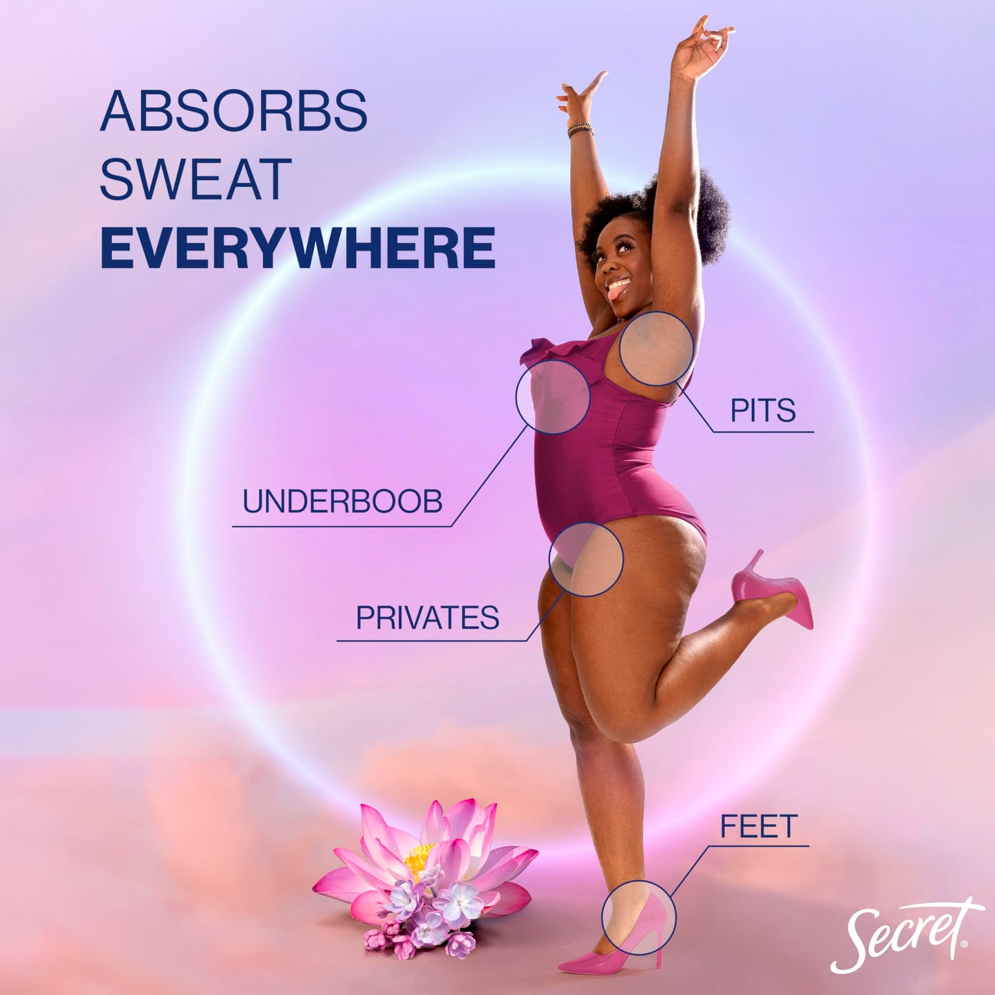 Secret Whole Body Deodorant Dry Feel Stick + Absorbs Sweat for Women, Naturally Derived Ingredients, Completely Clean Scent, Aluminum Free Deodorant Stick, 72 HR Odor Protection, 2.4 oz