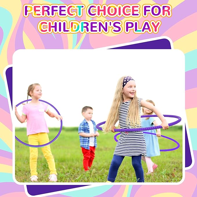 2 Pcs Toy Hoop Exercise Hoop Detachable Adjustable Plastic Toy Ring Playground Equipment for School Colored Circles Exercise Ring for Teens Dog Agility Equipment(Purple,23 Inch)