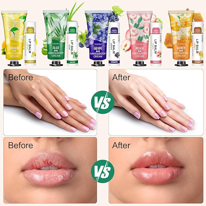 50 Sets Hand Cream Bulk and Lip Balm Bulk Gifts, Bridal Shower Favors, Bridesmaid Gifts and Baby Shower Party Favors for Guests with Thank Card Organza Bags, Thank You Gifts and Small Gifts for Women