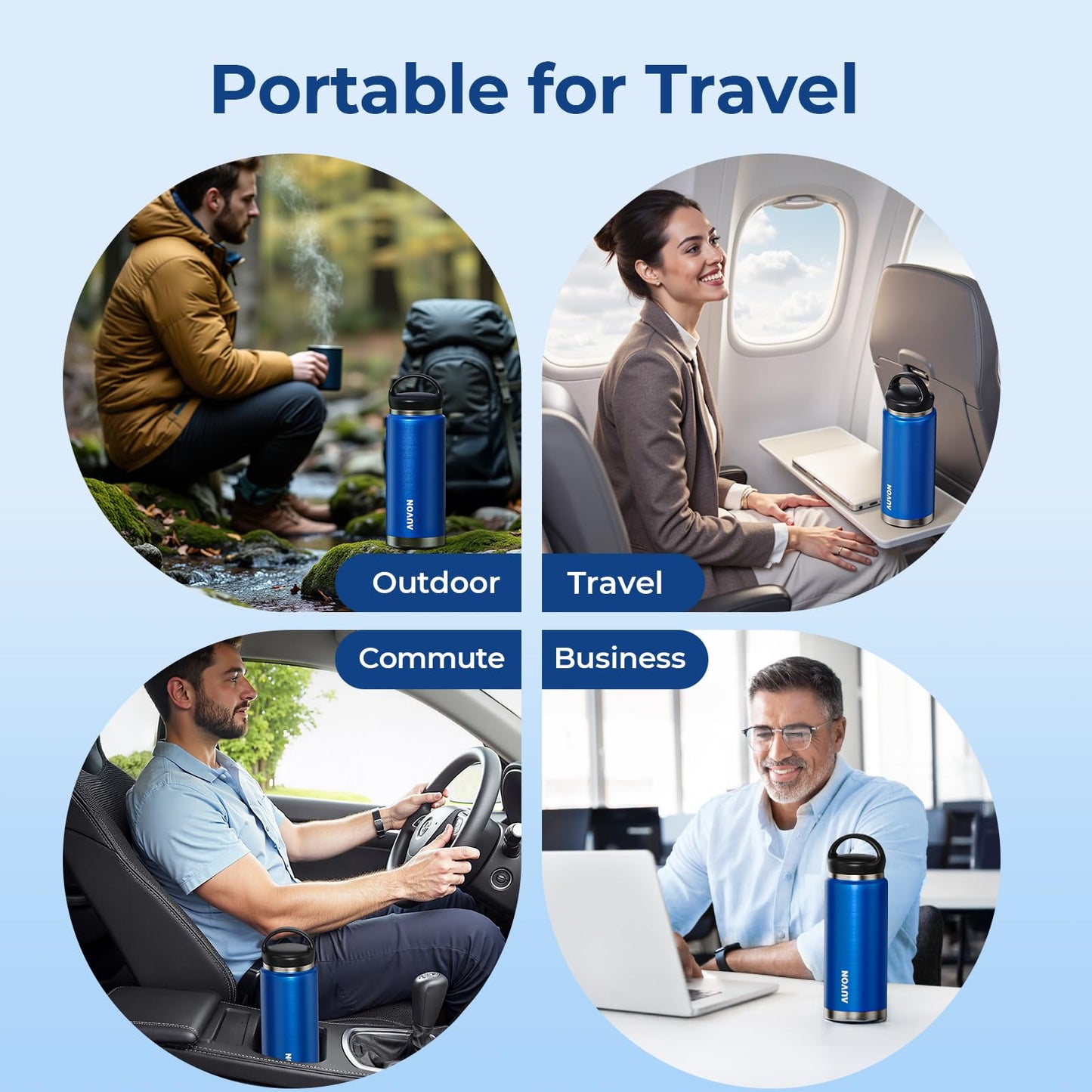 AUVON Large Insulin Pen Cooler for 3-6 Pens with Medical Tag, TSA Approved Insulin Travel Cooler with Portable Handle, Diabetic Travel Case with Gel Ice Pack and Anti-freezing Drawstring Bag