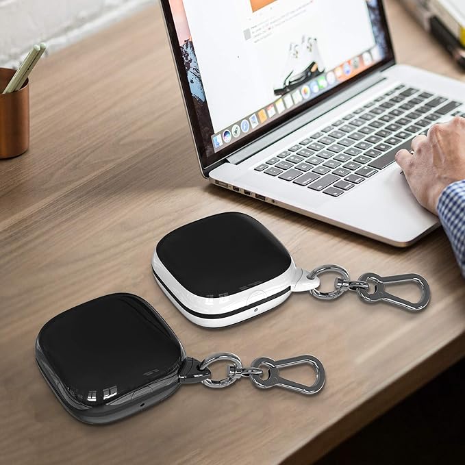 Compatible Powerbeats Pro Case Cover, Full Protective Shockproof Anti-Slip Silicone Case for Beats Powerbeats Pro 2019 (White Edge+Black)