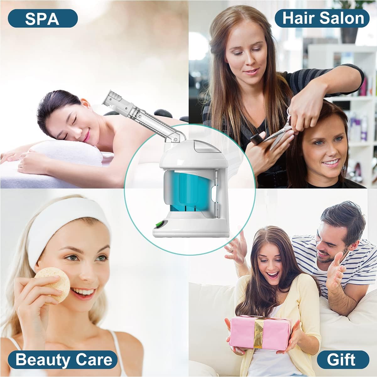 KINLITO Facial Steamer - Ozone Steamer with 360° Rotatable Arm - 40 Min Steam Time - Humidifier - Unclogs Pores - Blackheads - Portable Facial Steamer for Personal Care Use at Home or Salon,White