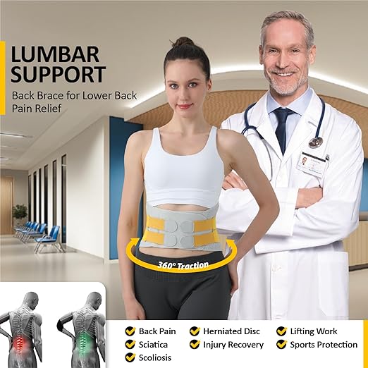 Back Brace for Men Lower Back Pain Relief, Breathable Back Support Brace for Women, Adjustable Lumbar Support Belt for Herniated Disc, Sciatica, Scoliosis Pain Relief (XXL:34.4"–49.2")