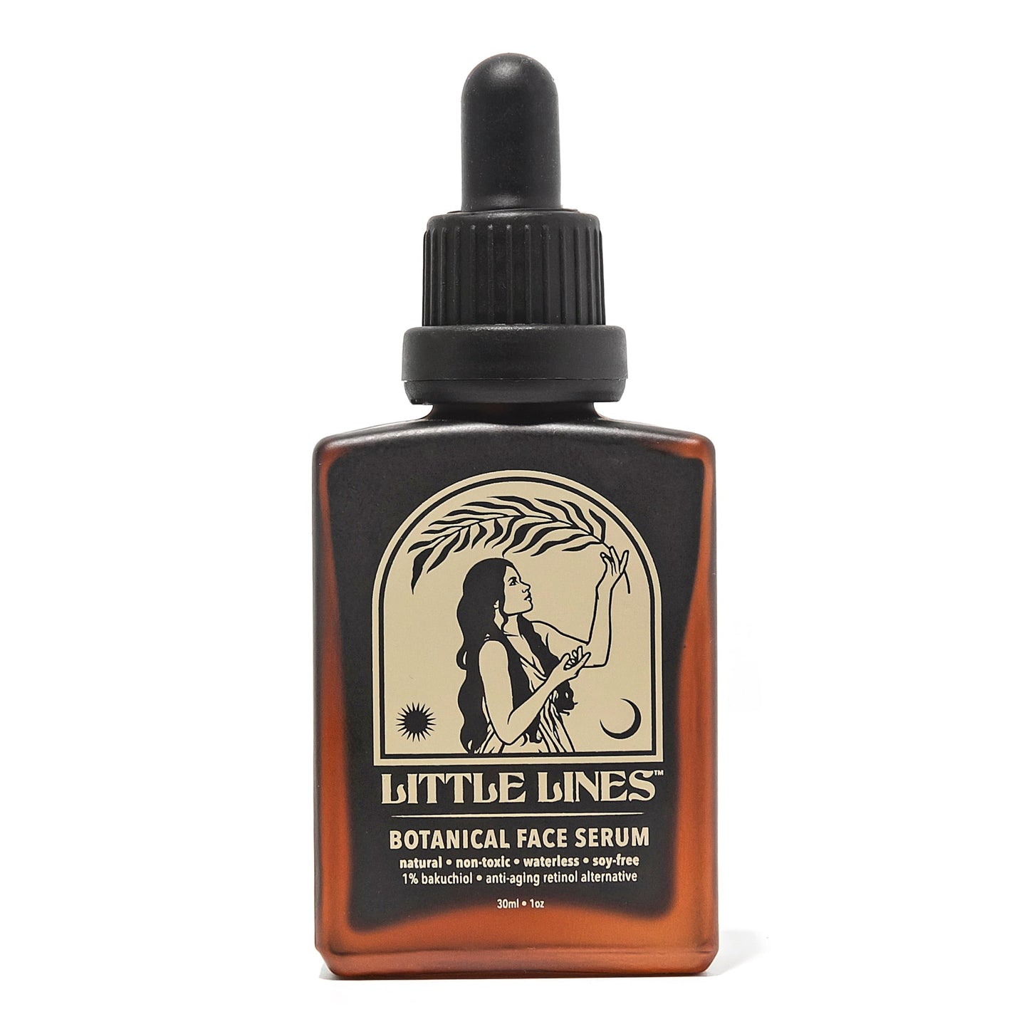 LITTLE LINES Botanical Bakuchiol Face Oil Serum | Holistic Retinol Alternative | Waterless blend of 17 botanicals | Anti-Aging Natural Skin Care For Fine Lines & Wrinkles | Hydrating & Brightening