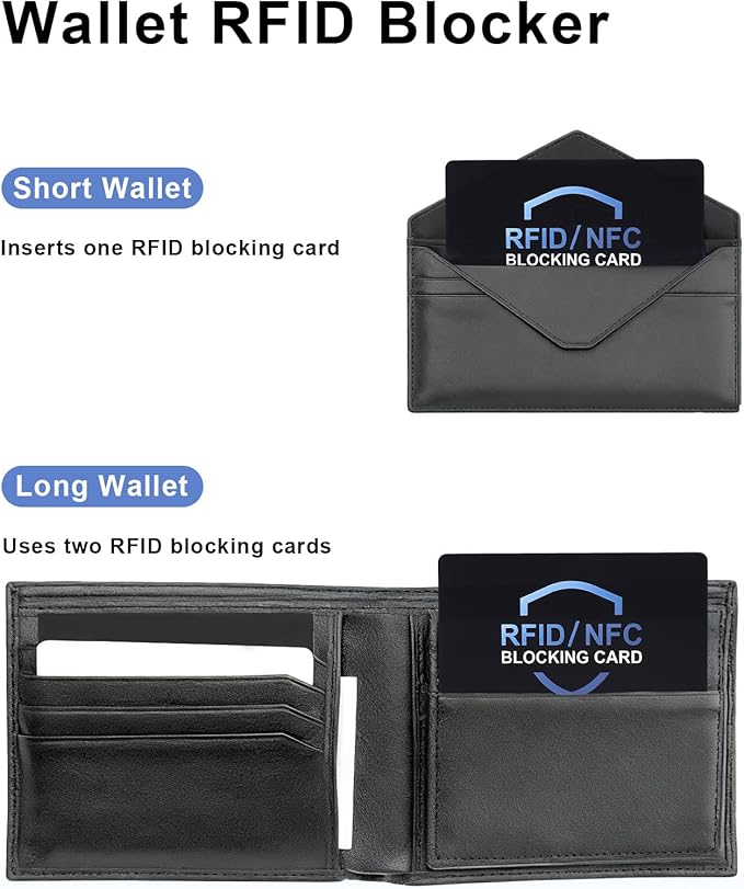 6pcs RFID Blocking Cards, Slim Easy to Use NFC Debit Credit Cards Passport Protector for Men Women Wallets