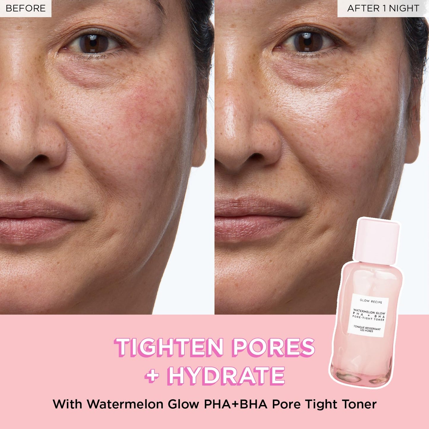 Glow Recipe Mini Watermelon Glow PHA + BHA Facial Toner & Pore Minimizer with Hyaluronic Acid (40 ml) + Mini Pink Juice Hydrating Face Moisturizer (25 ml)