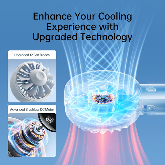 JISULIFE Handheld Portable Fan with Powerful Motor,LED Display,5000mAh Battery,5 Wind Speeds,Lanyard; Summer Essentials USB Rechargeable Hand held Fan for Travel,Beach,Makeup,Concerts-Gery