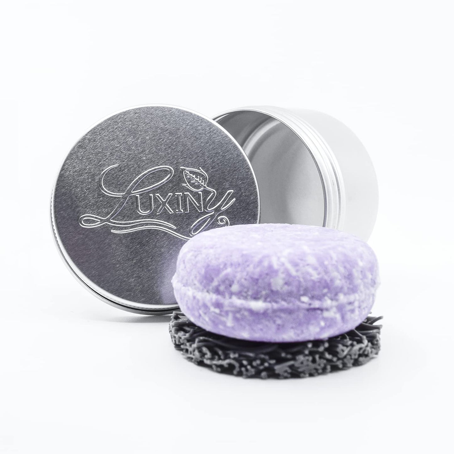 Luxiny Shampoo Bar Holder Tins & Travel Soap Case, with Soap Saver Pad Lift, Helps Bars Last Longer (2 Portable Rust Resistant Containers, 2 Grey Lifts)