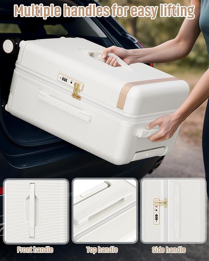 Joyway Luggage Sets 2 Piece, 22 Inch Carry On Luggage and 26 Inch Trunk Checked Luggage with Cup Holder, Lightweight Hardside Suitcase with Pressure-resistant Frame, Shock Absorbing Wheel and TSA Lock