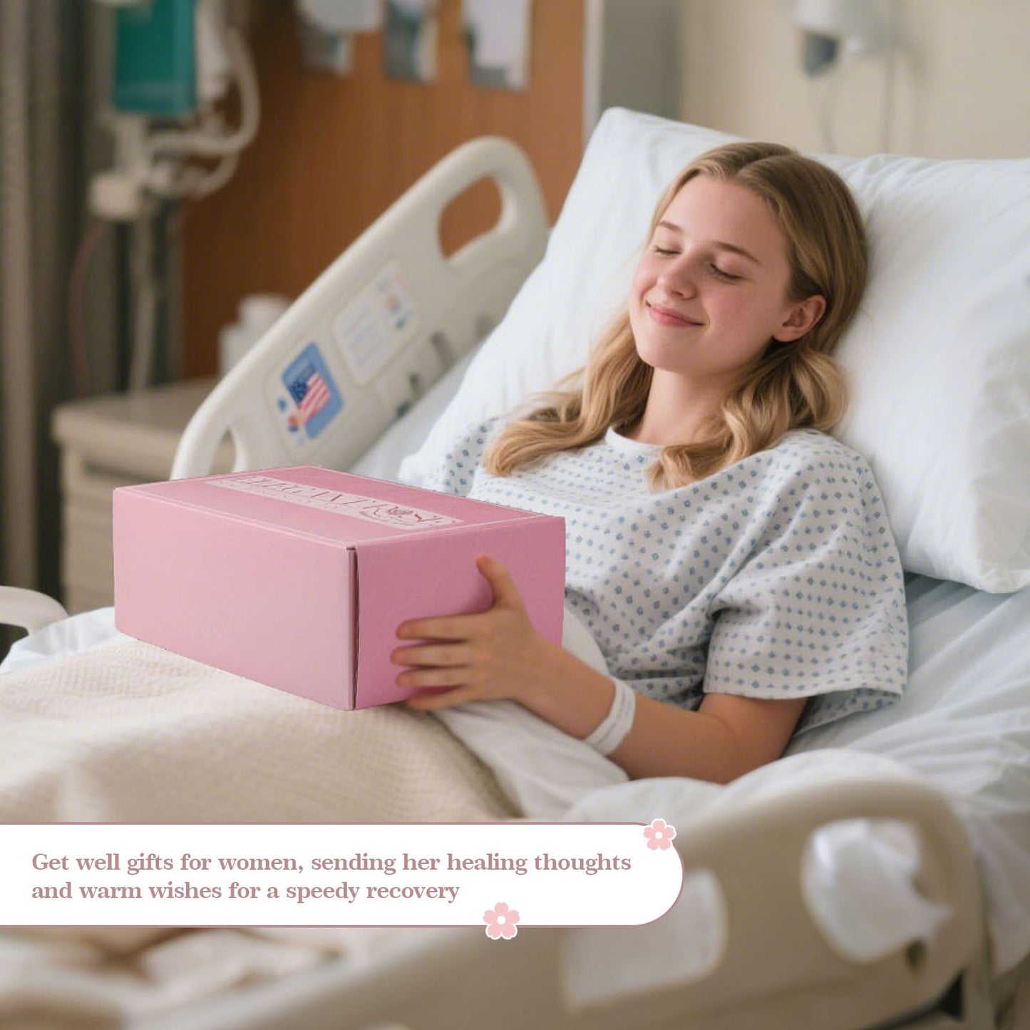 Self Care Gifts for Women Birthday Gift - Get Well Gifts Basket Thank You Gifts, Rose Relaxing Spa Gift Basket Self Care Package for Women Her Mom Friend Wife Sister Best Friend Coworker Nurse Teacher