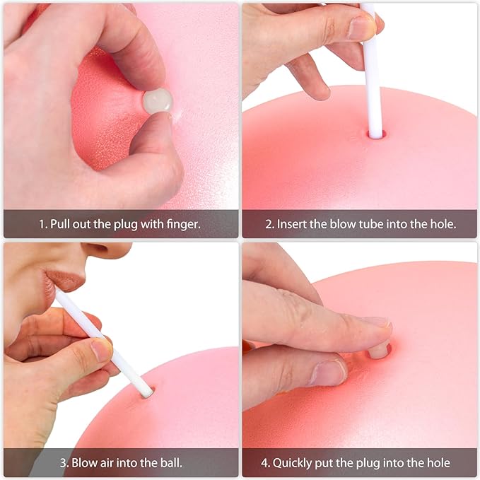 Cikyner Soft Pilates Ball, Small Exercise Ball 9 Inch Mini Gym Ball with Inflatable Straw, Suitable for Pilates, Yoga, Full Body Training, Physical Therapy and Balance improving at Home