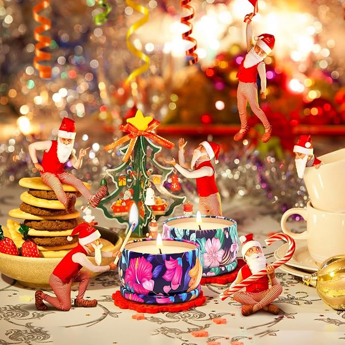 3 Packs Scented Candles Set for Christmas Thanksgiving, Natural Soy Wax Portable Travel Tin Candle, Aromatherapy Gift for Friends Classmates Colleague