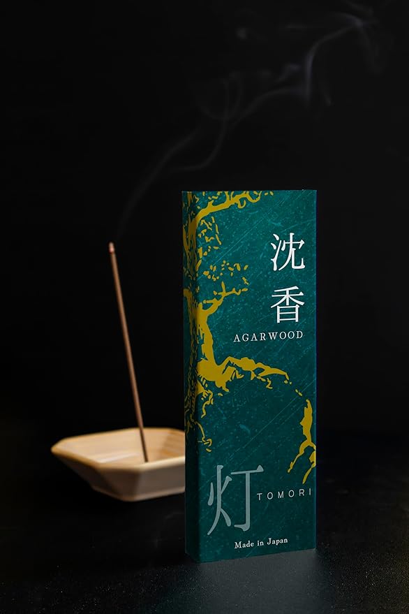 Agarwood Premium Japanese Incense Sticks 60sticks Coreless Low Smoke Natural Charcoal Free Non Toxic Temple Kyoto Aroma Aromatherapy Meditation Calming Stress Relief Relaxation Yoga ZenTOMORI