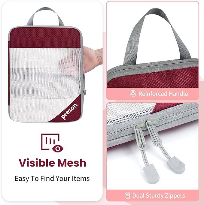 8 Set/6 Set/4 Set Compression Packing Cubes for Travel, Lightweight Vacation Travel Essentials, Travel Accessories for Suitcase Organizer Bags Set, Durable Luggage Organizer