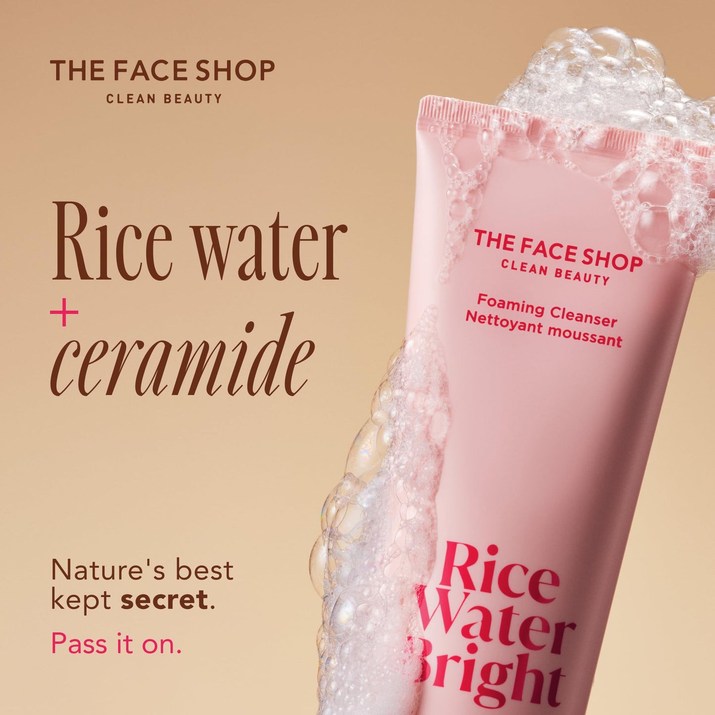 The Face Shop Rice Water Bright Vegan Double Cleanse Trial Set, Travel Size, Foaming Cleanser & Mini Cleansing Oil, Korean Skin Care, Gentle Face Cleanser & Pore Control, Moisturizing Makeup Remover