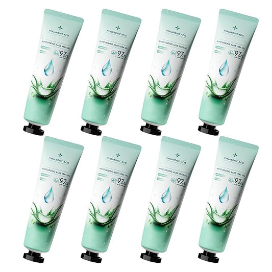 8PCS Aloe Vera Gel for Face & Body,Hydrating Travel Size Pure Aloe Vera Gel Face Moisturizer for All Skin Type,No-sticky Long Lasting Refreshing Moisturizing Fast Absorbing Aloe Cream Gel,1.05 oz(A)