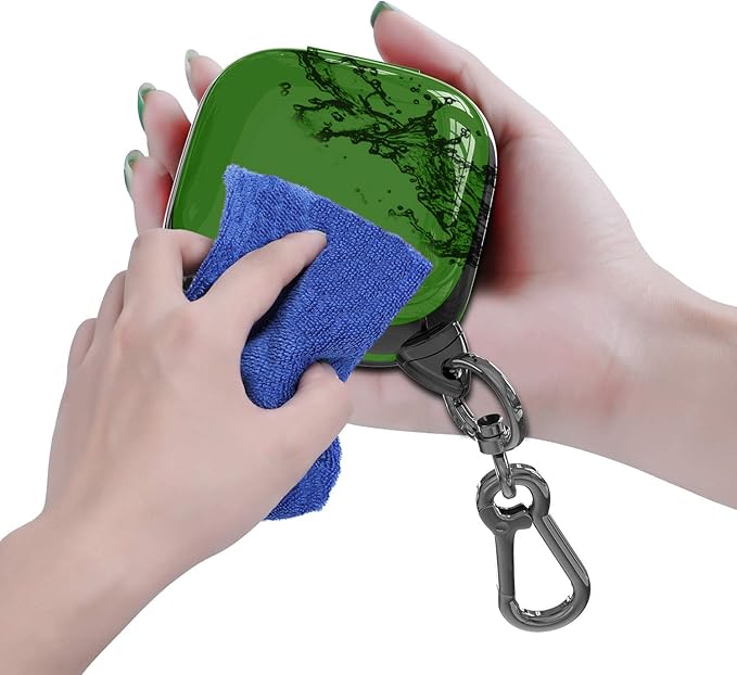 Compatible Powerbeats Pro Case Cover, Full Protective Shockproof Anti-Slip Silicone Case for Beats Powerbeats Pro (Black Edge+Army Green)