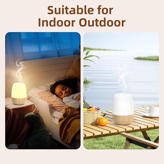150ML Cordless Essential Oil Diffuser, Built-in 6000mAH Rechargeable Battery, 7-Hour Runtime, 7 LED Color Changing Lights, Portable Aromatherapy Diffuser for Home,Office,Outdoor