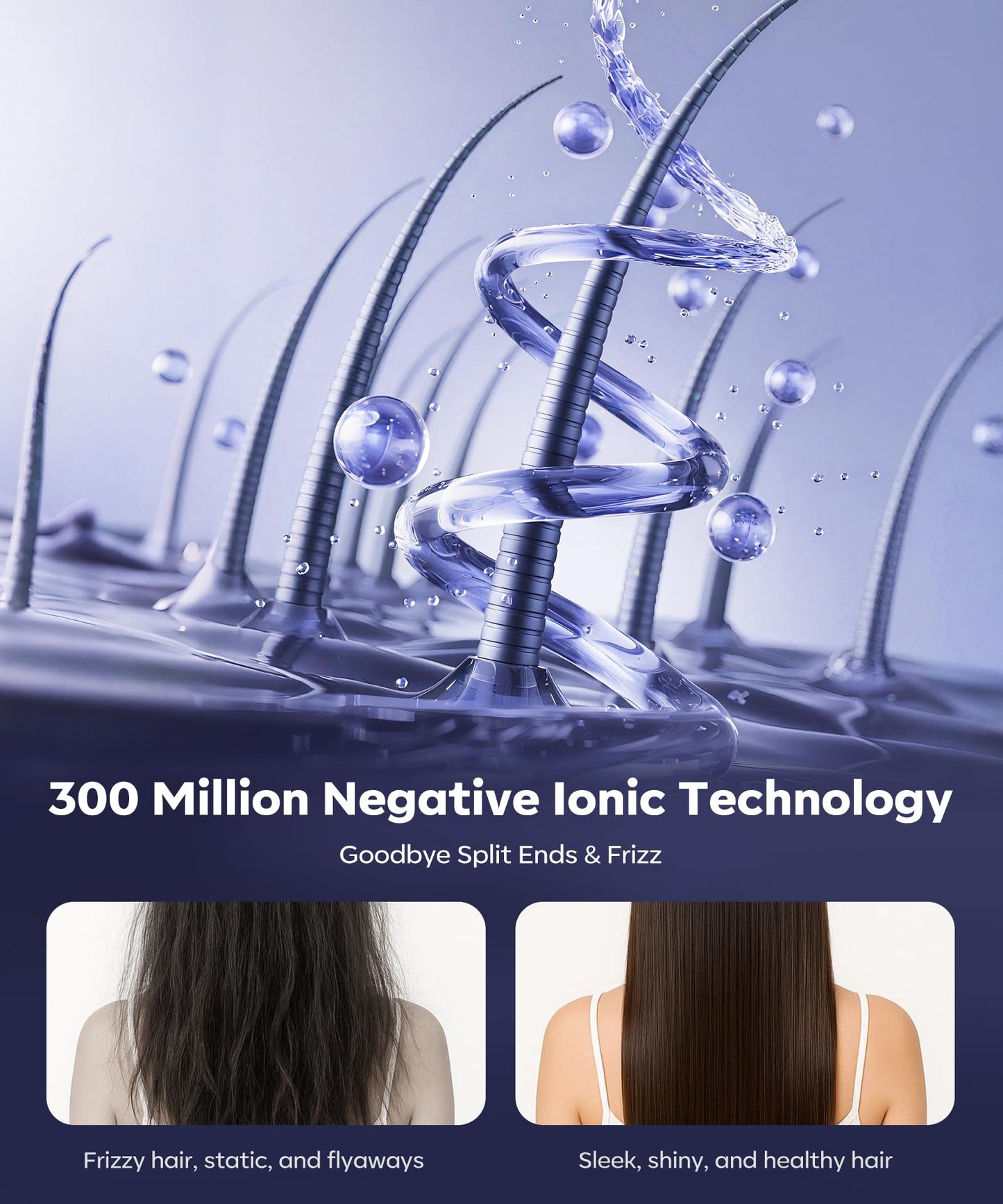 Hair Dryer, 130000 RPM High Speed Blow Dryer for Fast Drying, 300 Million Negative Ions, Heat-Control & Lightweight, Blue